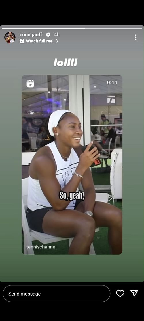 Coco Gauff via Instgram Story