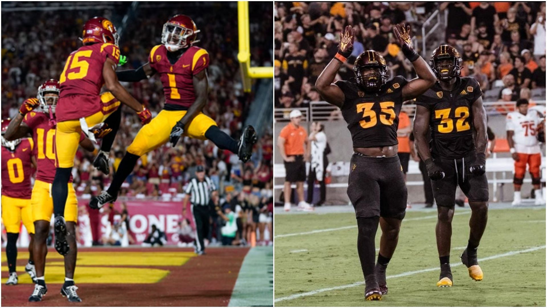 The USC Trojans are going against the Arizona State Sun Devils