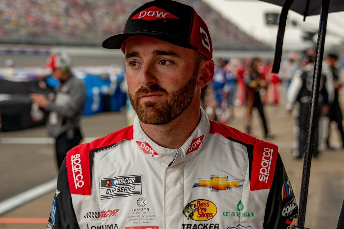 Austin Dillon on the Michigan International Speedway prior to NASCAR Cup Series FireKeepers Casino 400 