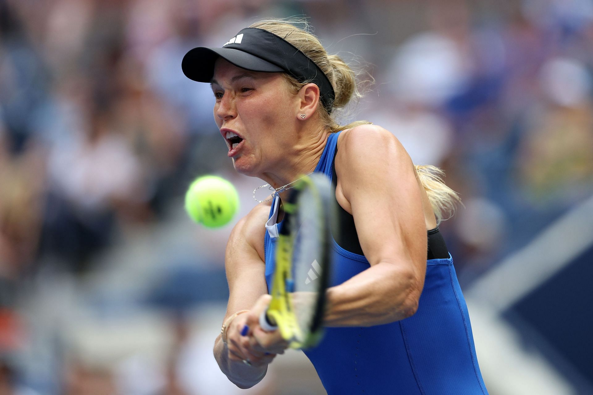 Caroline Wozniacki in action at the US Open