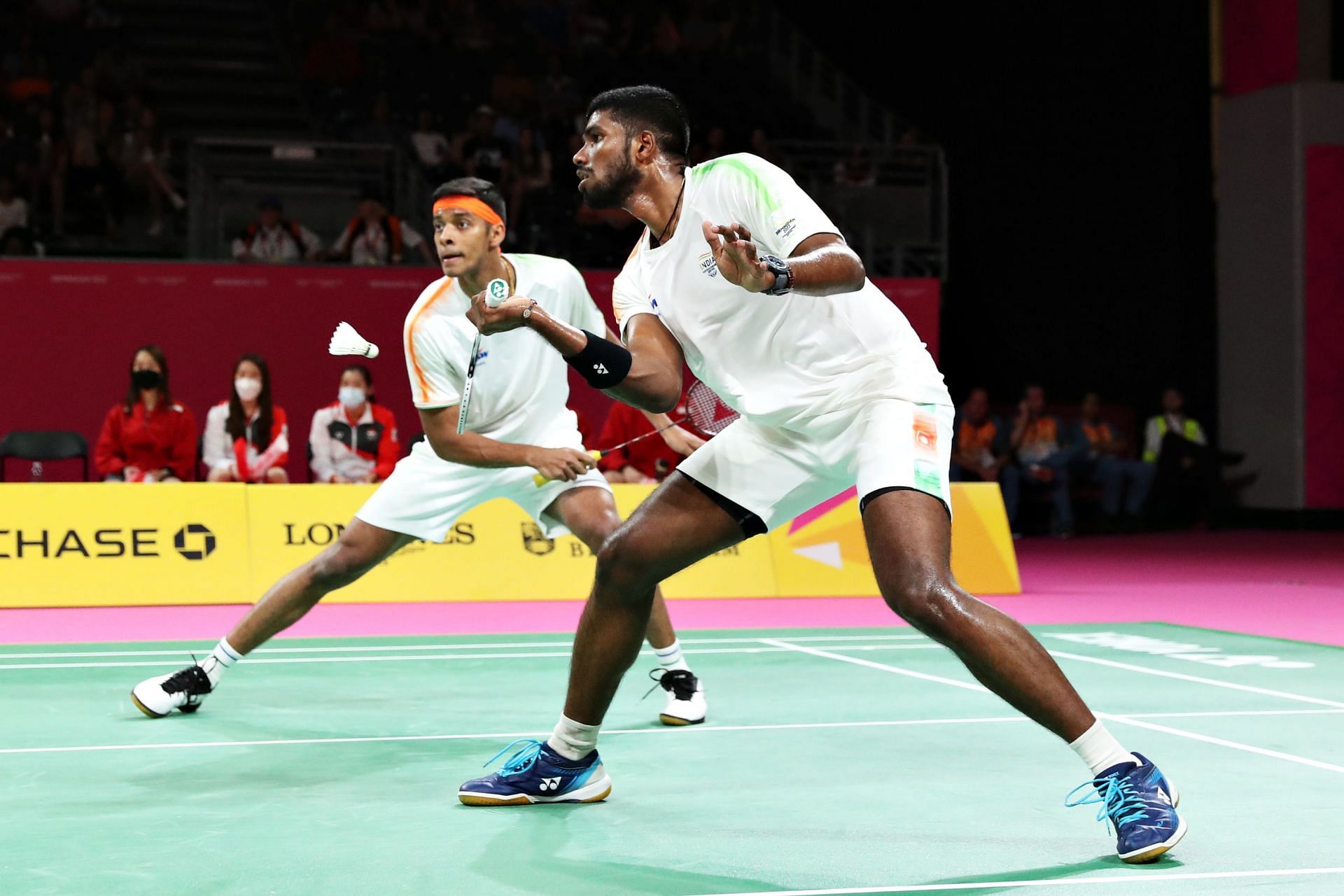 Chirag Shetty (L) & Satwiksairaj Rankireddy in action at the 2022 Commonwealth Games (Image: Getty)