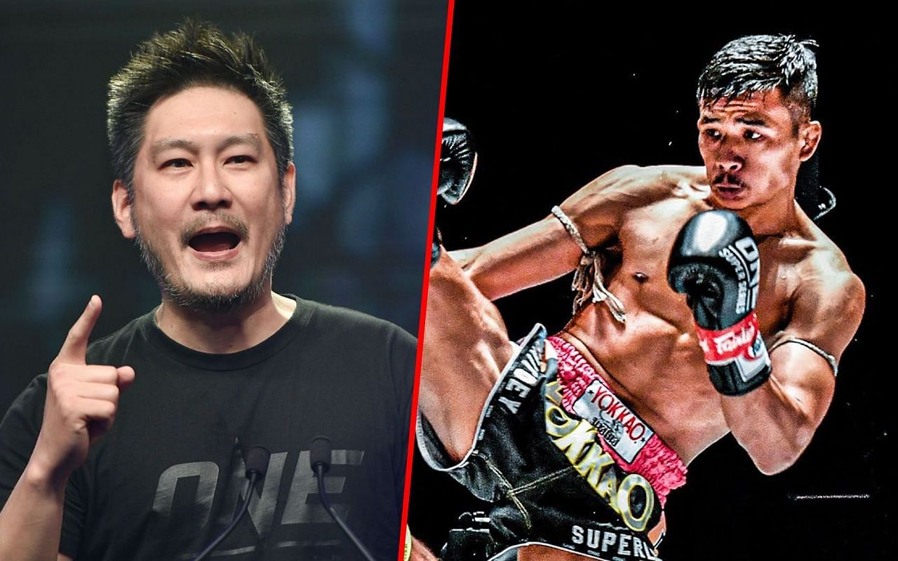 ONE Championship CEO Chatri Sityodtong (left) and Superlek Kiatmoo9 (right).