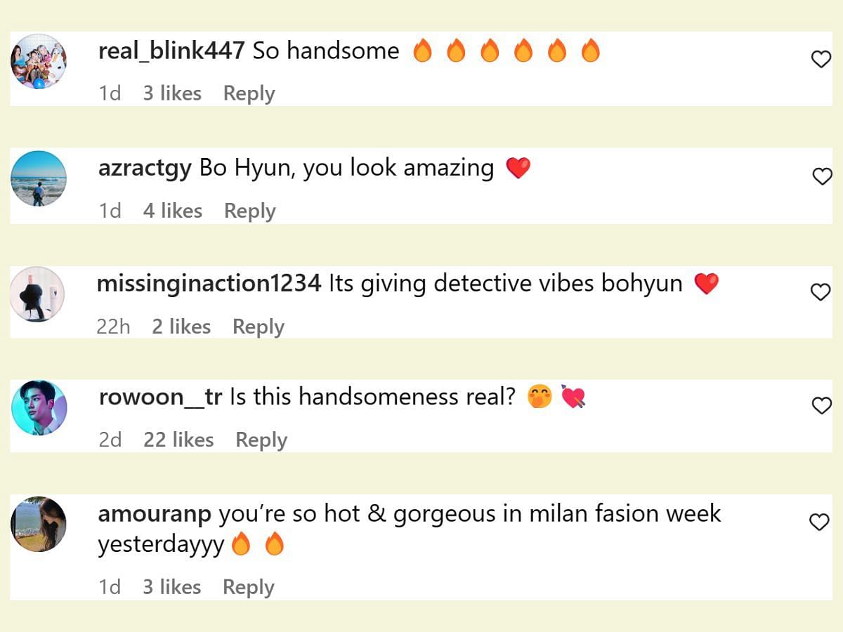 Fan reactions (Image via Instagram/@bohyunahn)