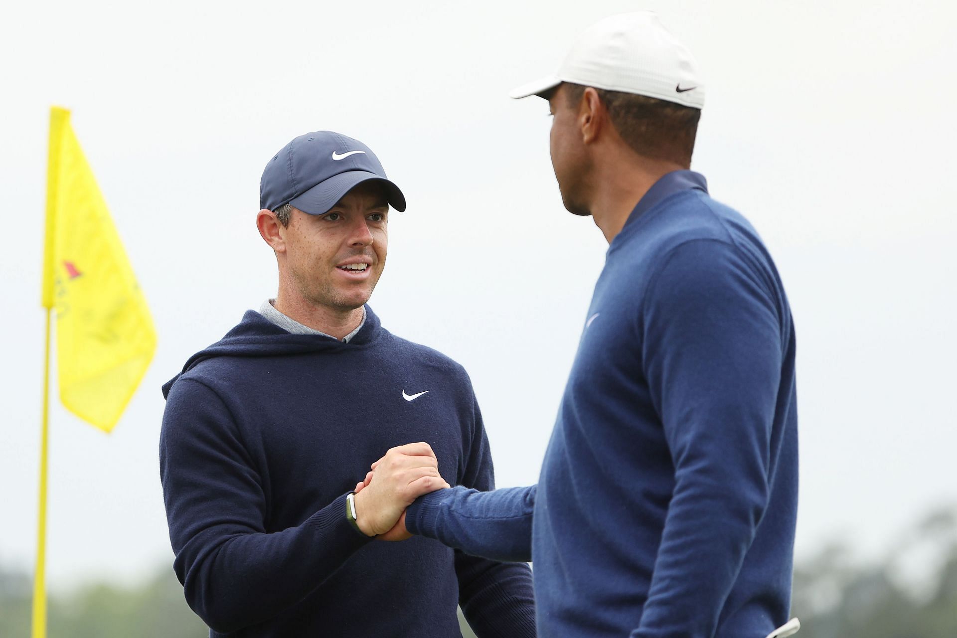 McIlroy and Woods, The Masters, 2023 - Preview Day 1 (Image via Getty).