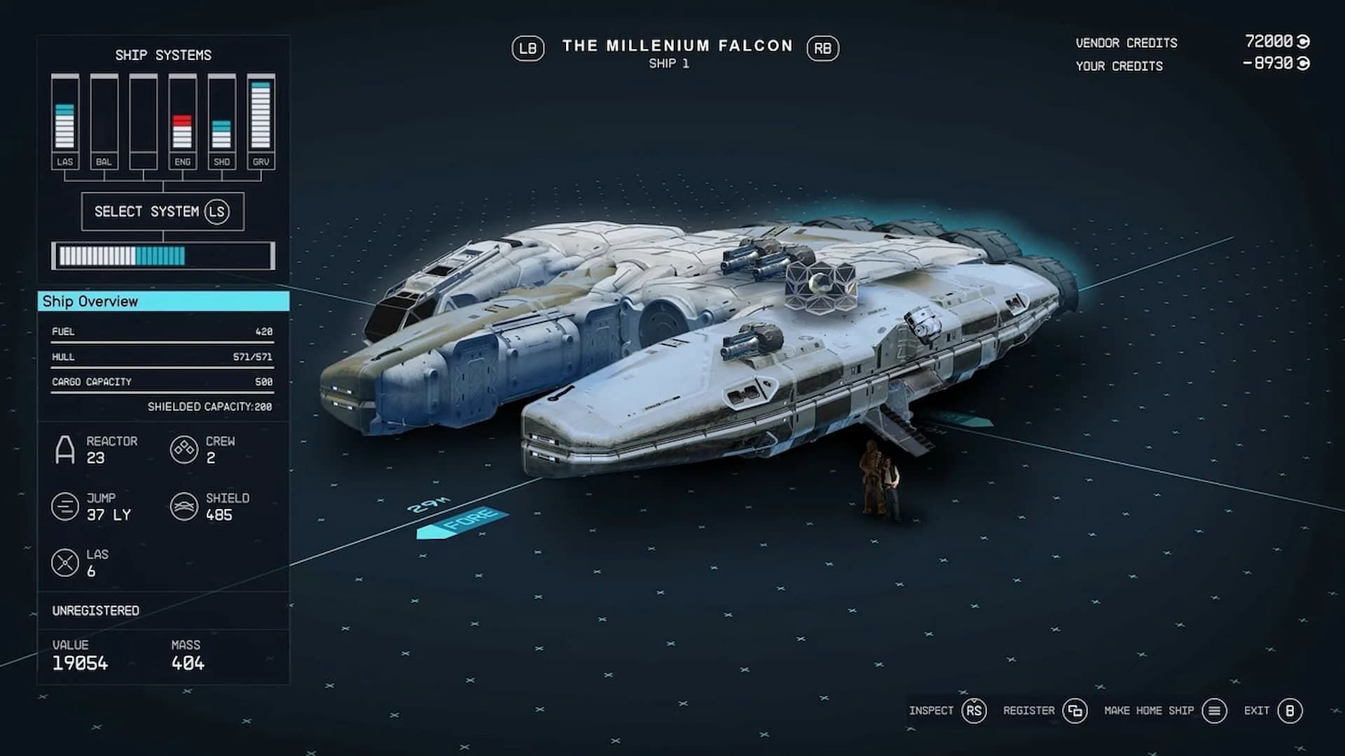 This Starfield ship draws inspiration from the Millennium Falcon (Image via Bethesda)