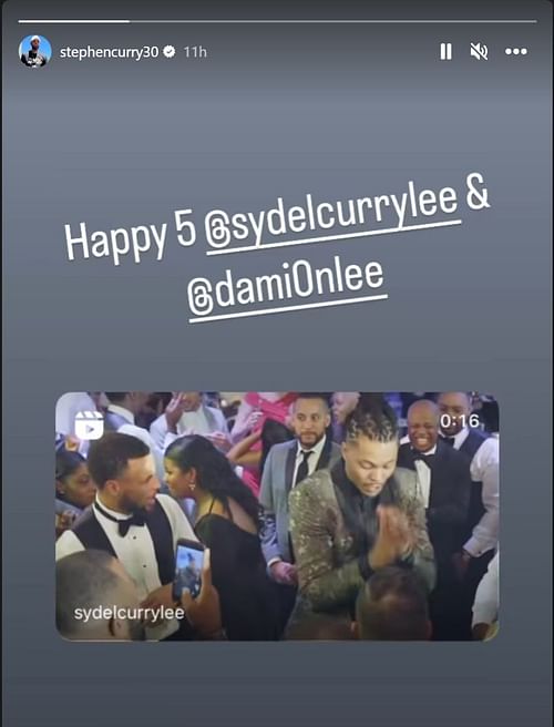 Steph Curry reposted his sister's reel on his story