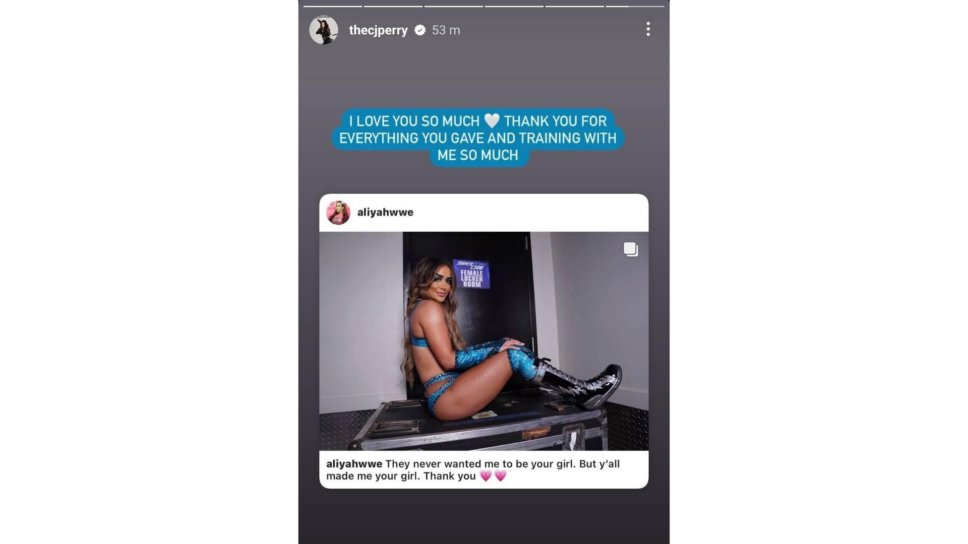 CJ Perry&#039;s latest Instagram Story