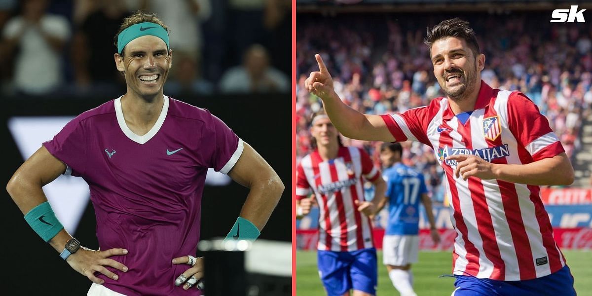 Rafael Nadal (L) and David Villa (R)