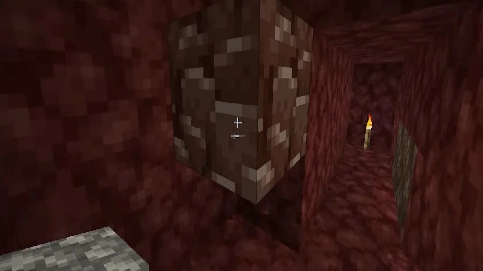 A sight of delight! Ancient debris block in the Nether world (Image via minecraft.net)