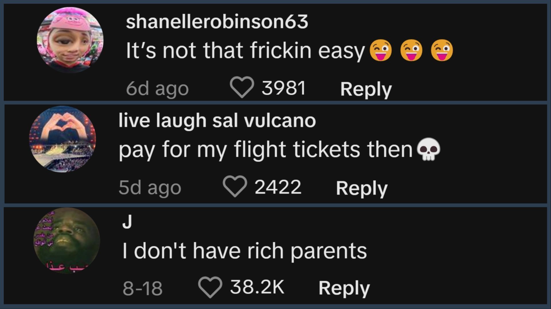 Netizens gave a long list of reasons as to why they couldn&#039;t &quot;just book a freaking flight&quot; (Image via TikTok)