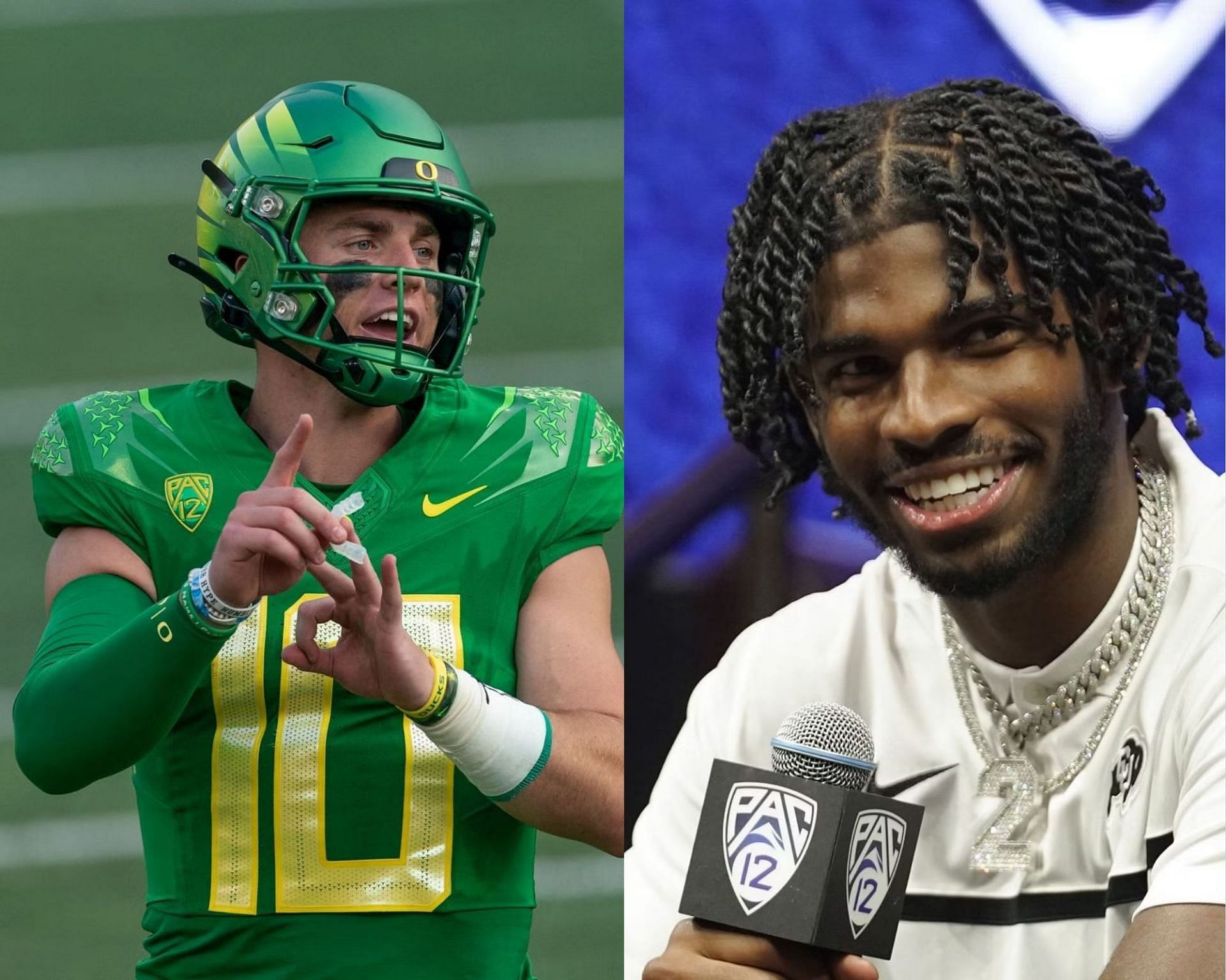 Oregon quarterback Bo Nix and Colorado quarterback Shedeur Sanders