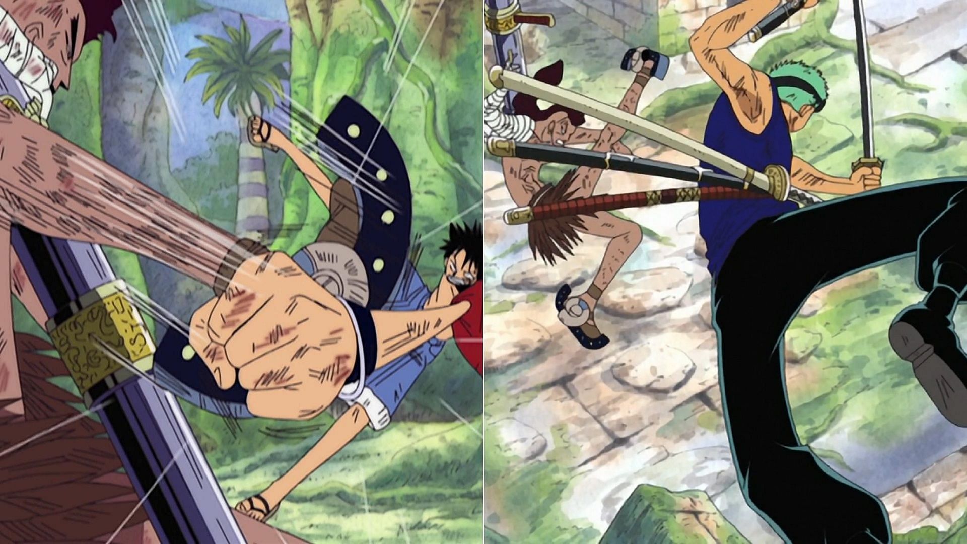 Luffy vs Wyper, and Zoro vs Wyper (Image via Toei Animation, One Piece)