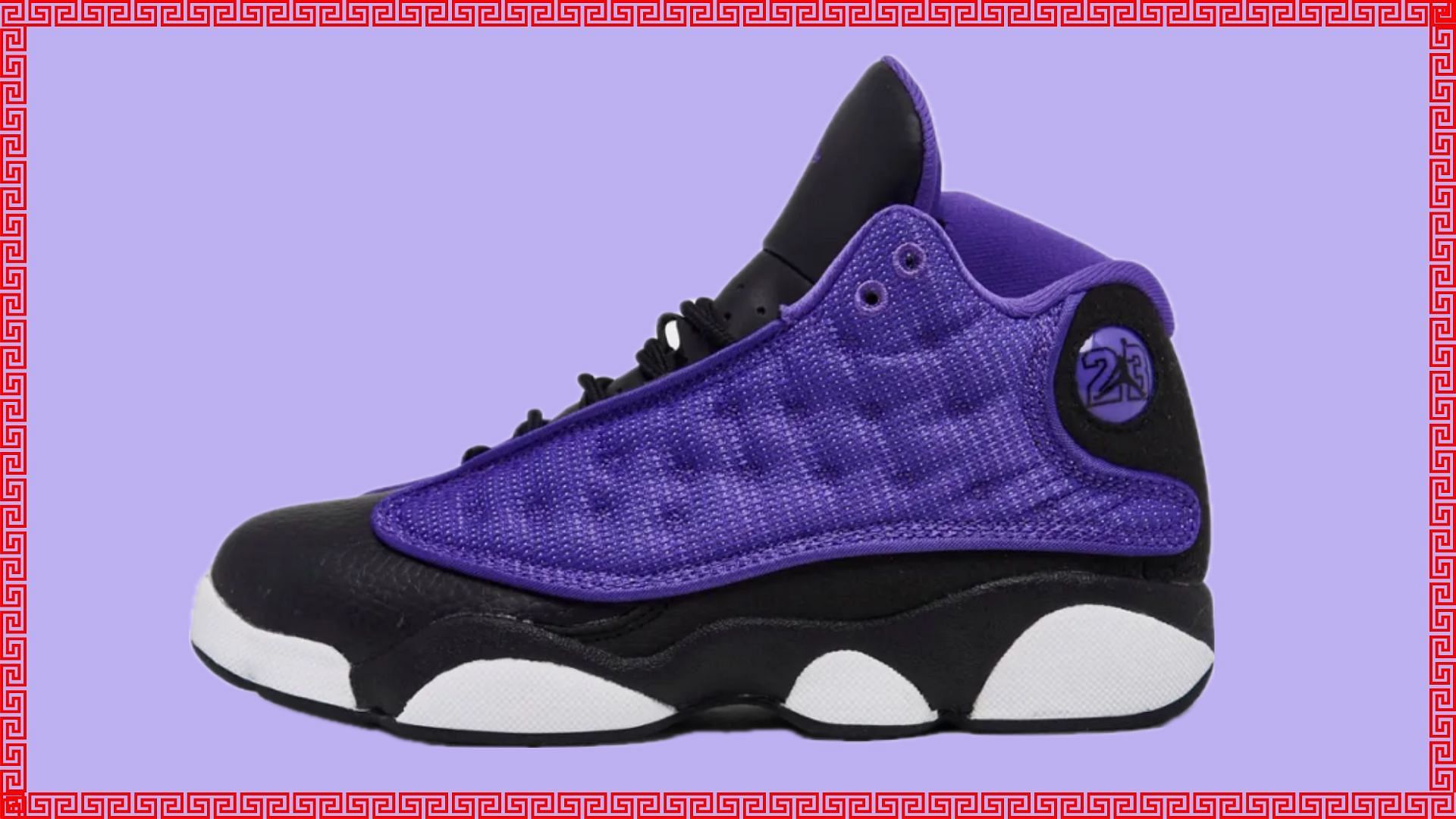 Air Jordan 13 Purple Venom shoes (Image via Instagram/@zsenakerheadz)