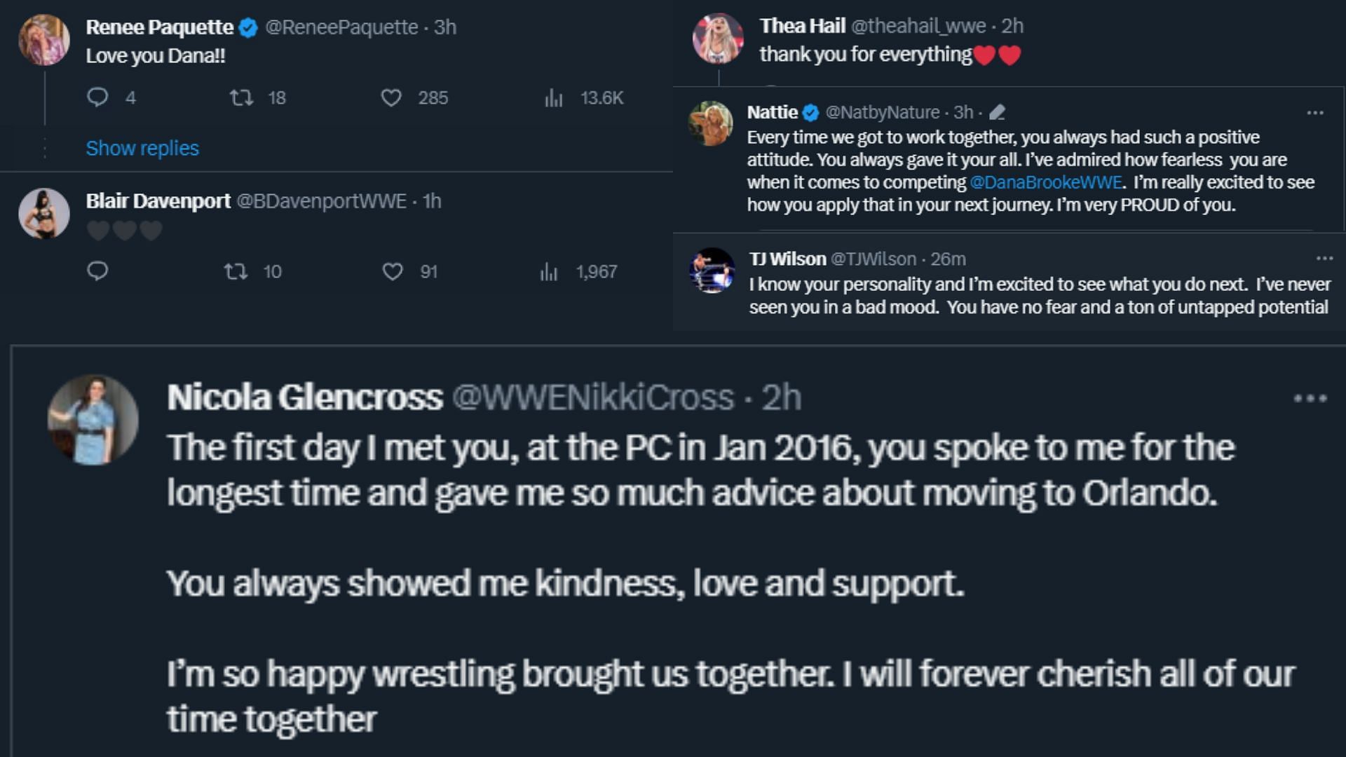 WWE stars had nothing but love for her