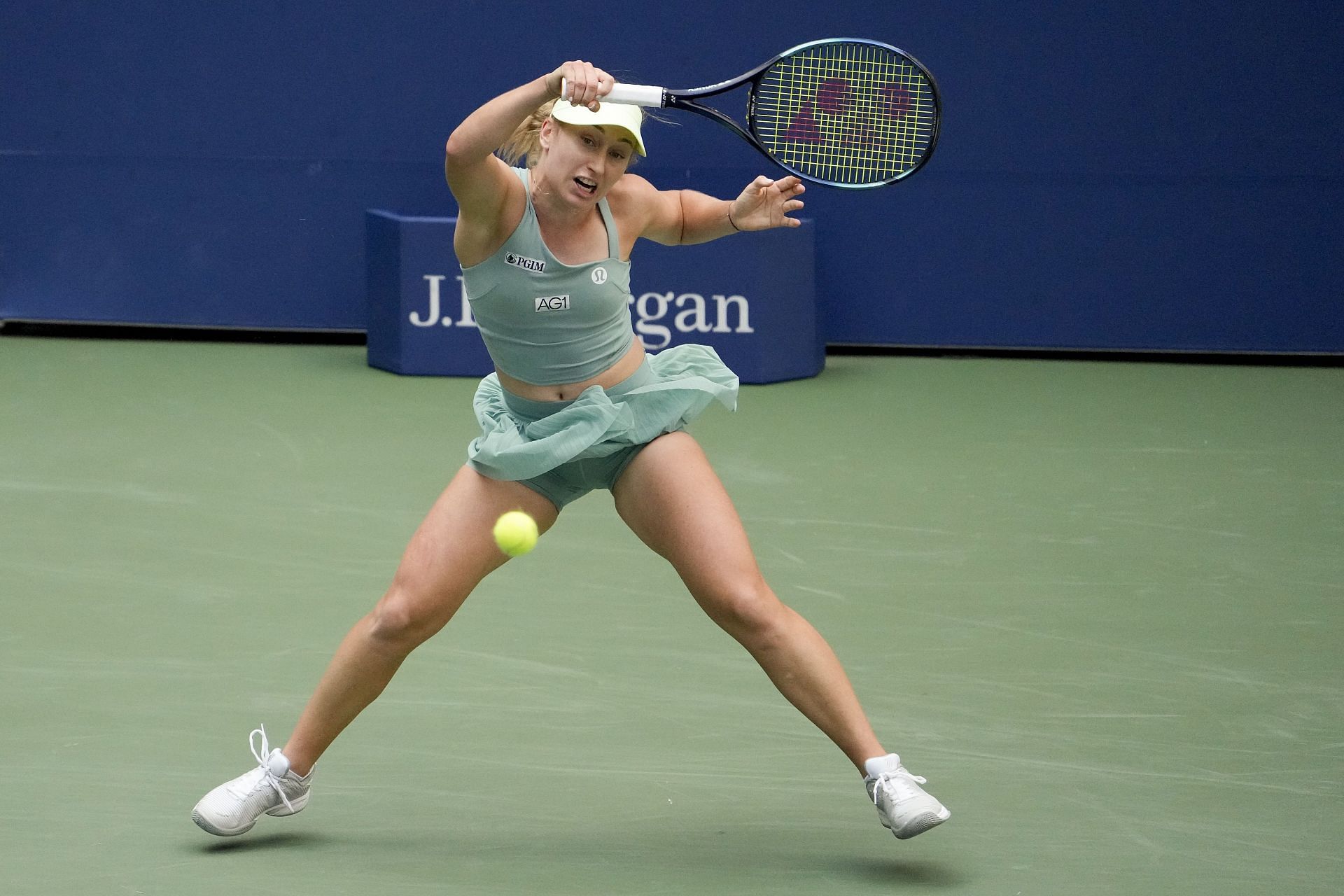 Daria Saville in action at the 2023 US Open