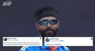 "CSK blood saving Indian team from humiliation stuff" - Fans react to Ravindra Jadeja’s 3-for in IND vs NEP Asia Cup 2023 match