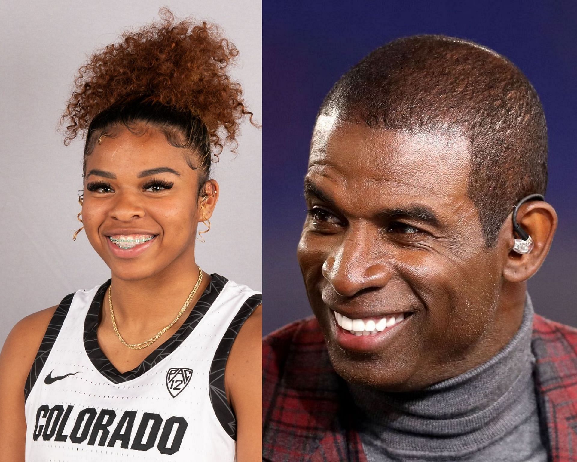 Shelomi Sanders and her father Deion Sanders