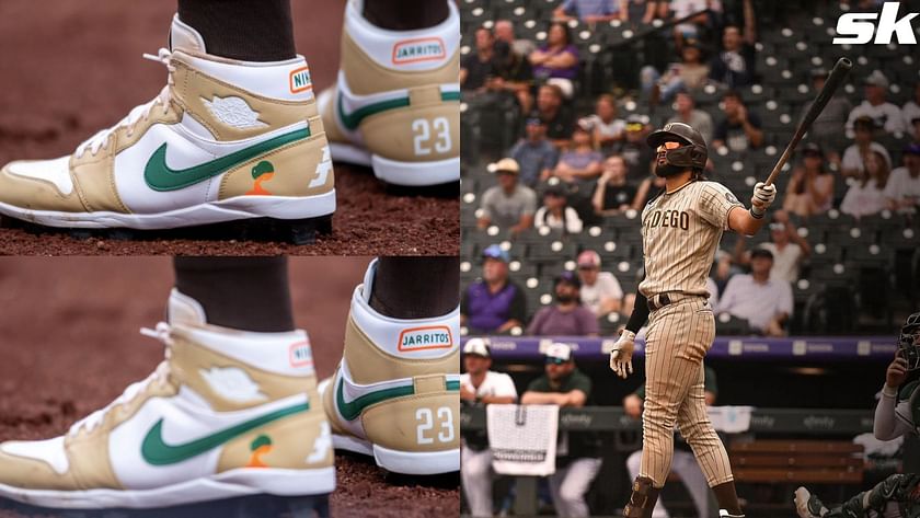 Fernando Tatis Jr is wearing Jarritos J1 cleats. : r