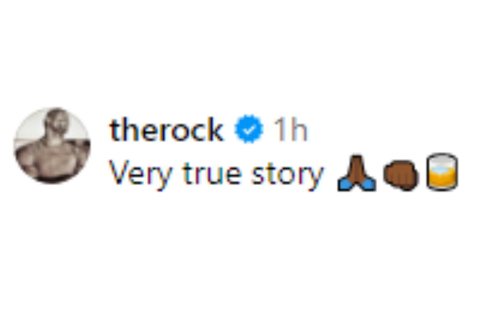 The Rock comments confirming the story