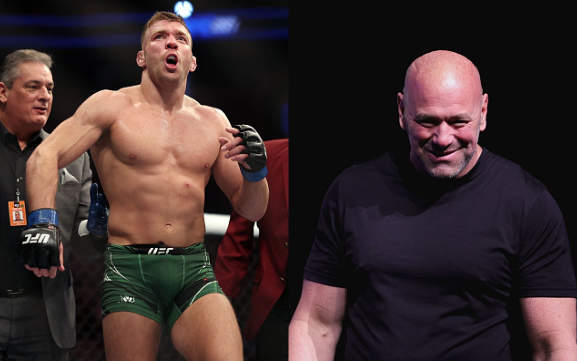 Dricus du Plessis (left); Dana White (right)