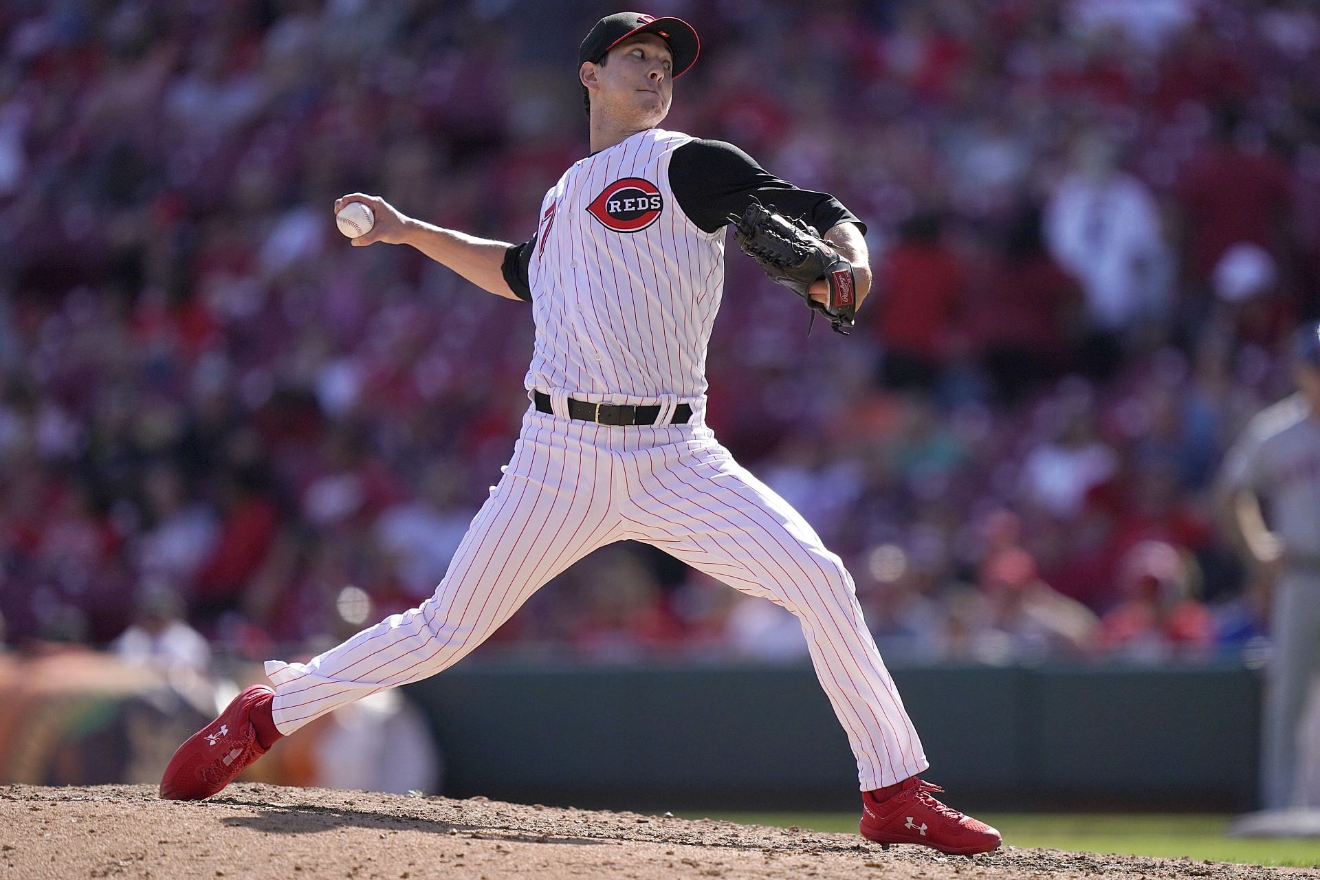 Matt Bowman pitches during the game against the New York Mets at Great American Ball Park