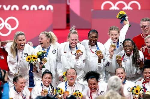 USA's Volleyball team at Tokyo Olympics 2021 - Day 16