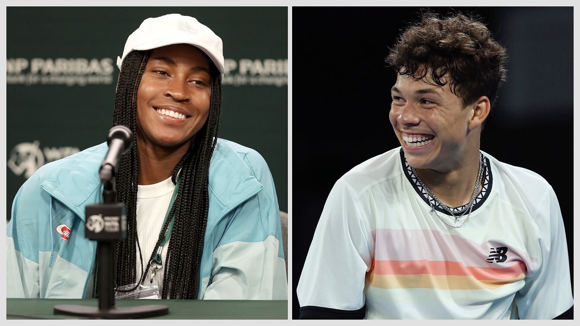 Coco Gauff (L) and Ben Shelton (R)