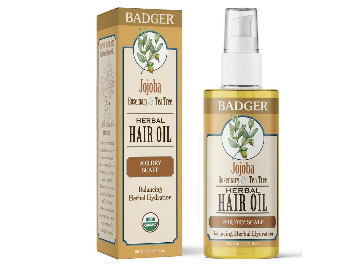 Badger Jojoba Hair Oil with Organic Tea Tree Oil and Organic Rosemary Oil (Image via Sportskeeda)