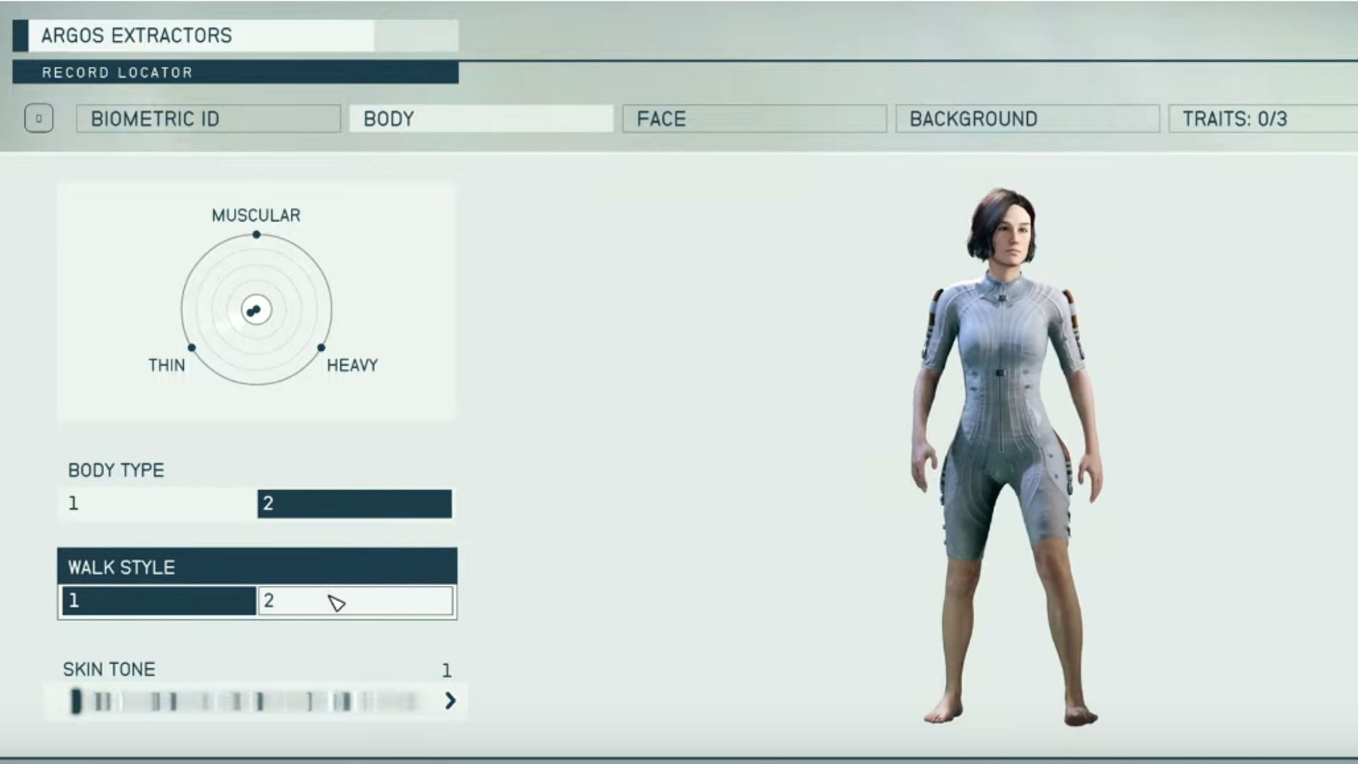 Body menu in Starfield (Image via Bethesda Game Studios)