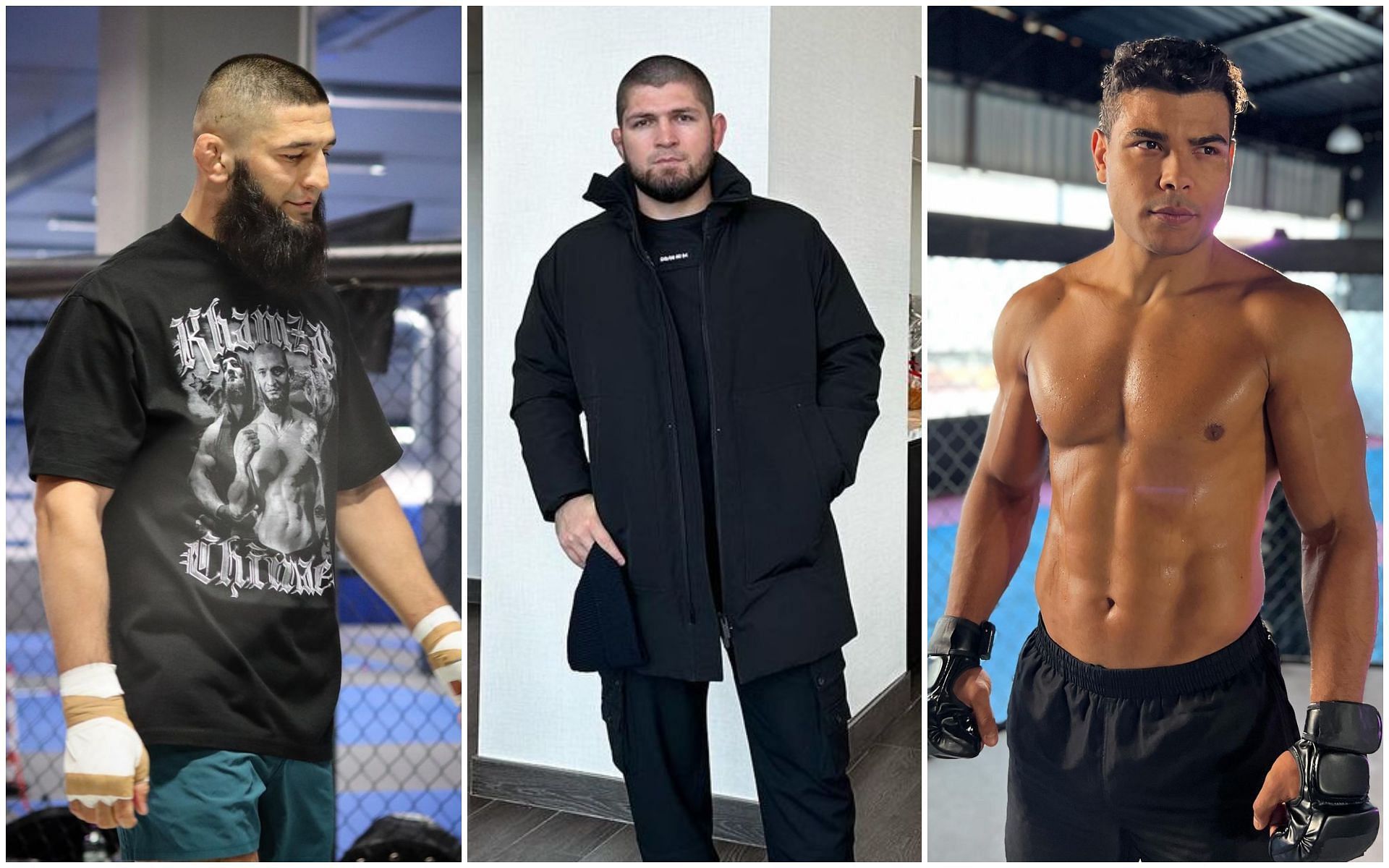 Khamzat Chimaev, Khabib Nurmagomedov and Paulo Costa 