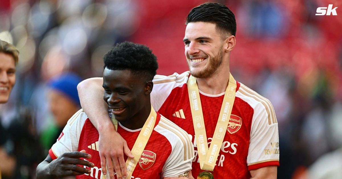 England pair Declan Rice and Bukayo Saka have been reunited at Arsenal
