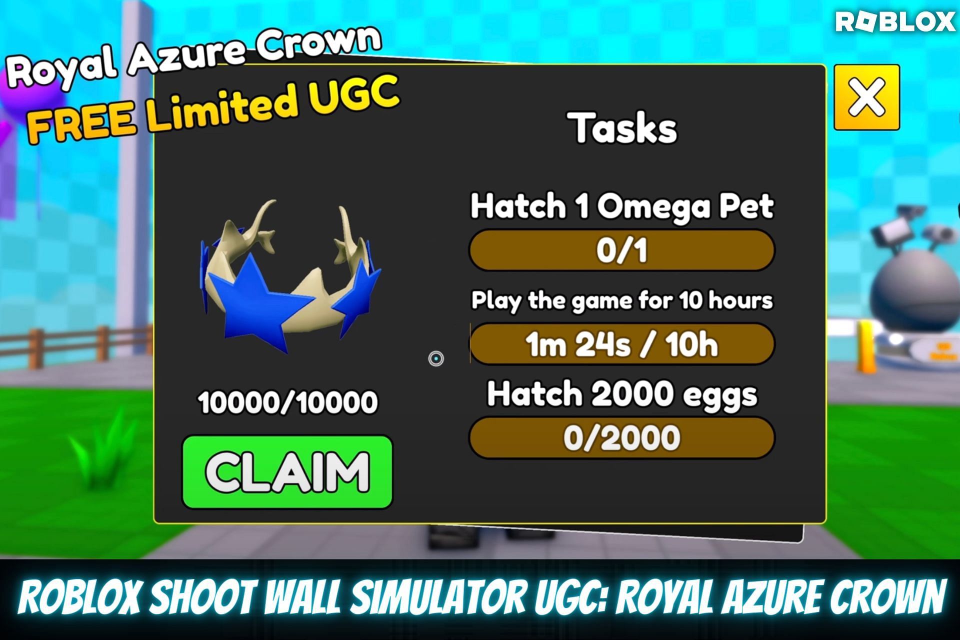 Roblox Shoot Wall Simulator UGC: Royal Azure Crown