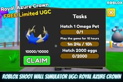 How to get the Royal Azure Crown in Roblox Shoot Wall Simulator?