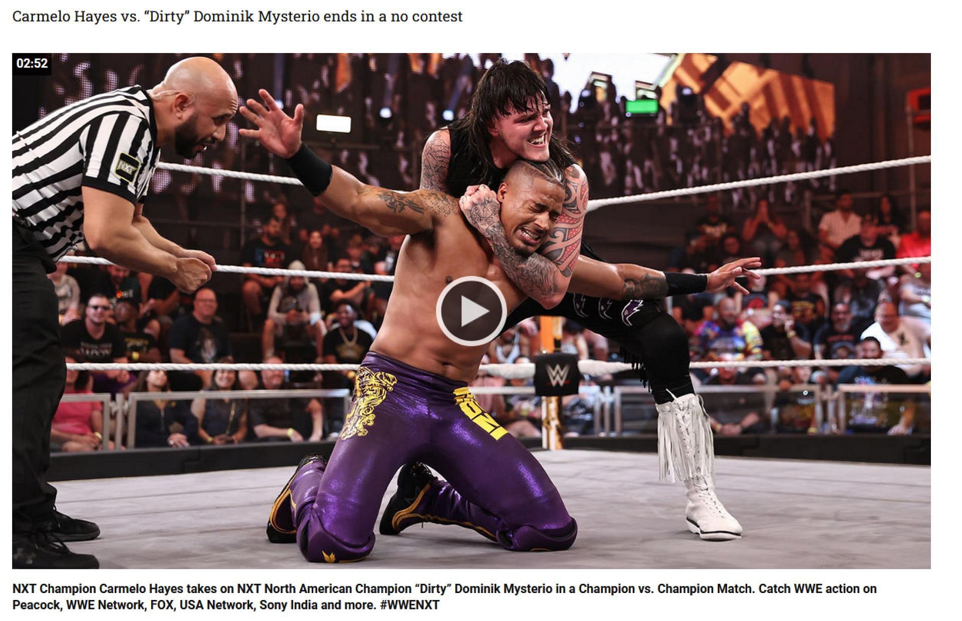 Screenshot from WWE.com.