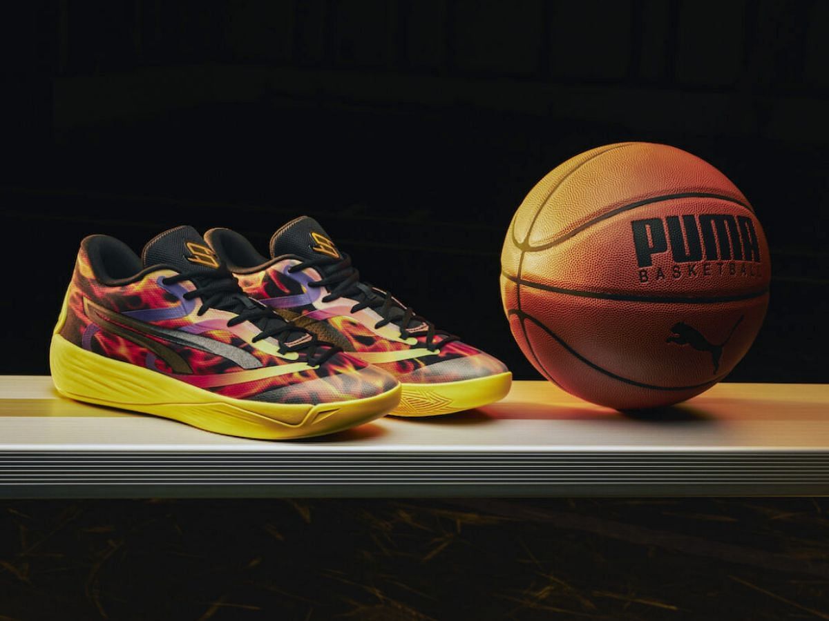 Puma x Stewie 2 &ldquo;Fire&rdquo; sneakers will be available at $125 (Image via Twitter/@FootwearNews)