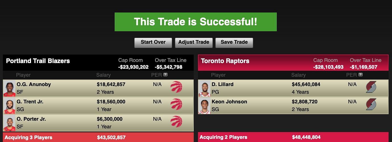 NBA Trade Machine deal