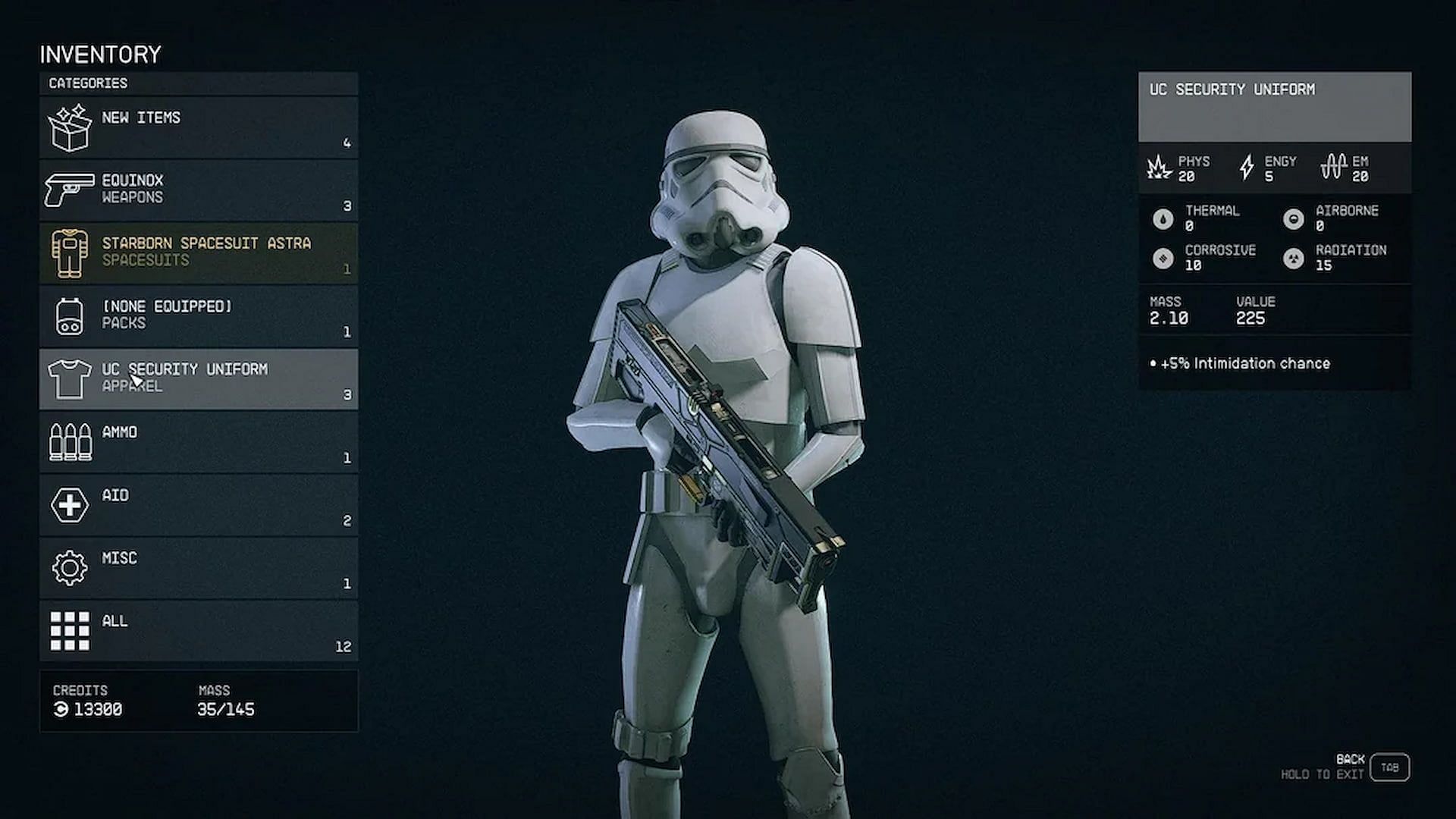 Equipping the Stormtrooper suit (Image via Nexusmods/kboykboy)