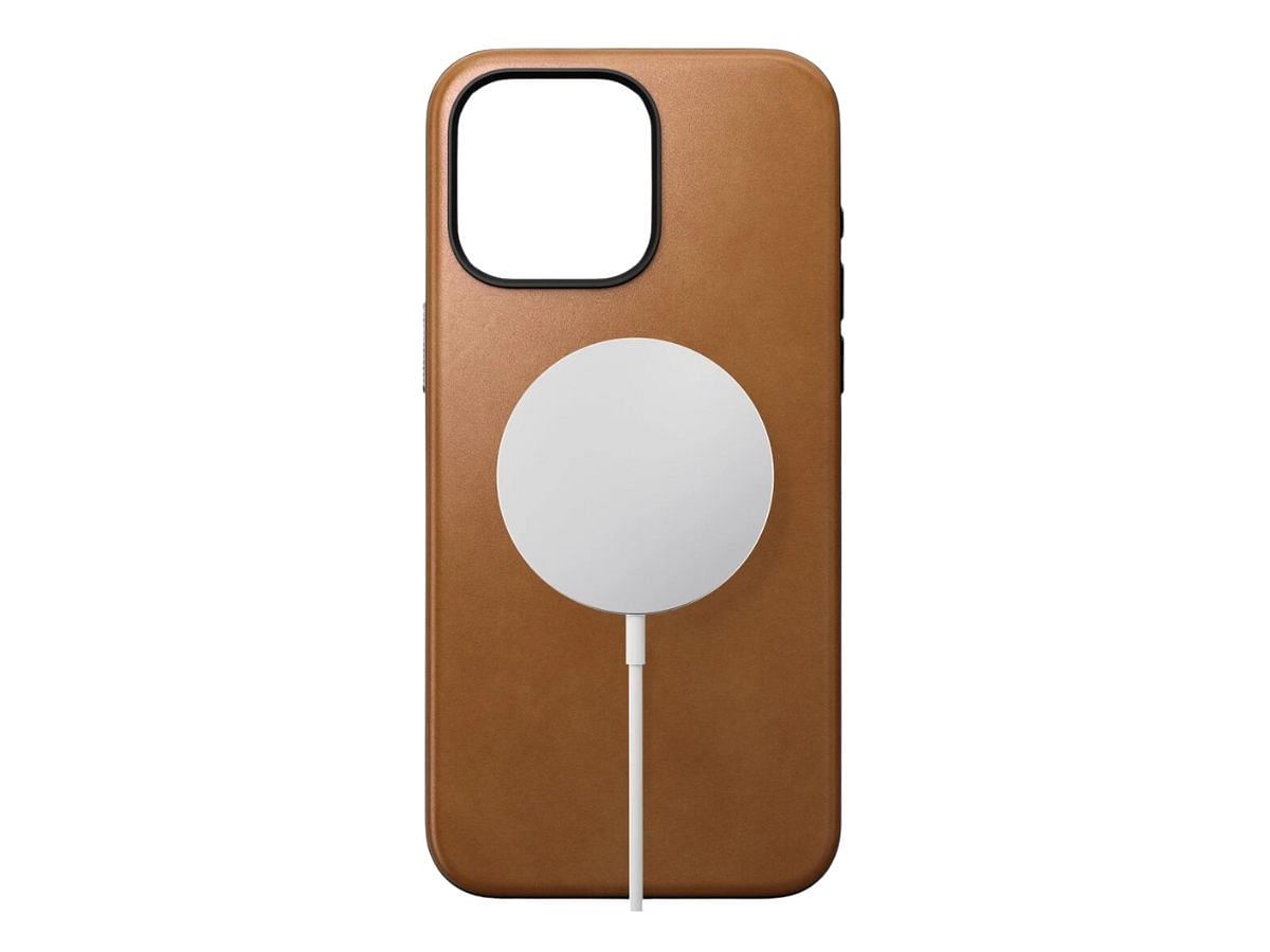 The Nomad Modern Leather cover for the iPhone 15 series is made of full-grain, sustainably sourced leather. (Image via Nomad)