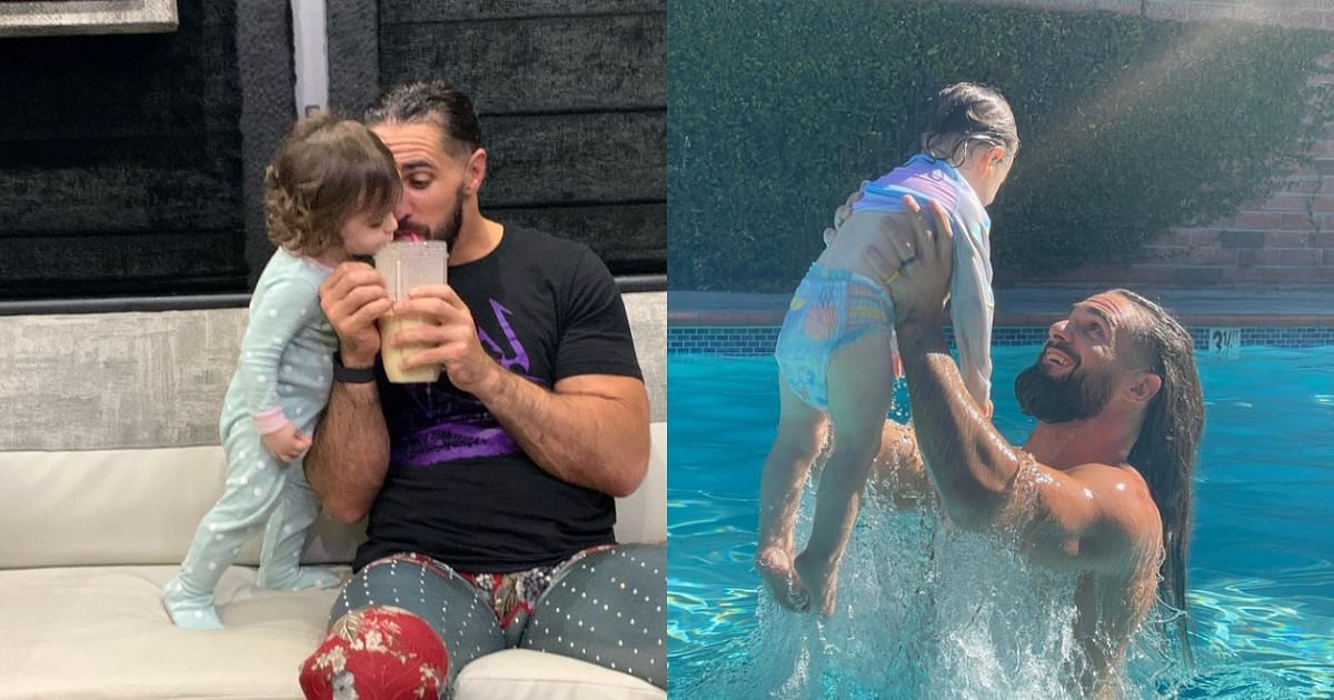 Seth Rollins and his daughter Roux Lopez.