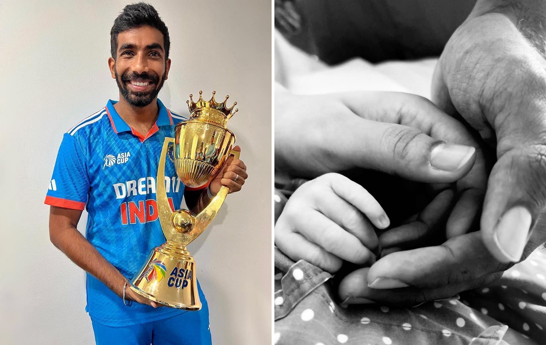 Jasprit Bumrah (L) announced the first of his first child earlier this month. (Pics: Instagram)
