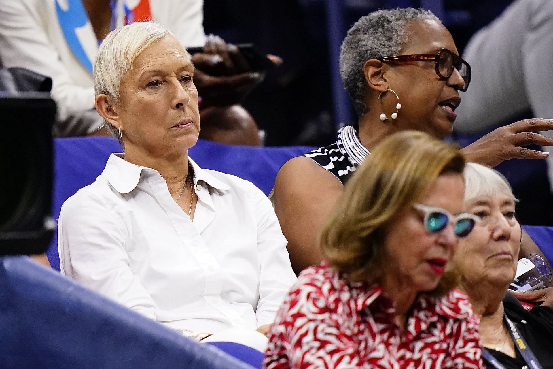 Martina Navratilova watches the 2023 US Open final between Coco Gauff and Aryna Sabalenka