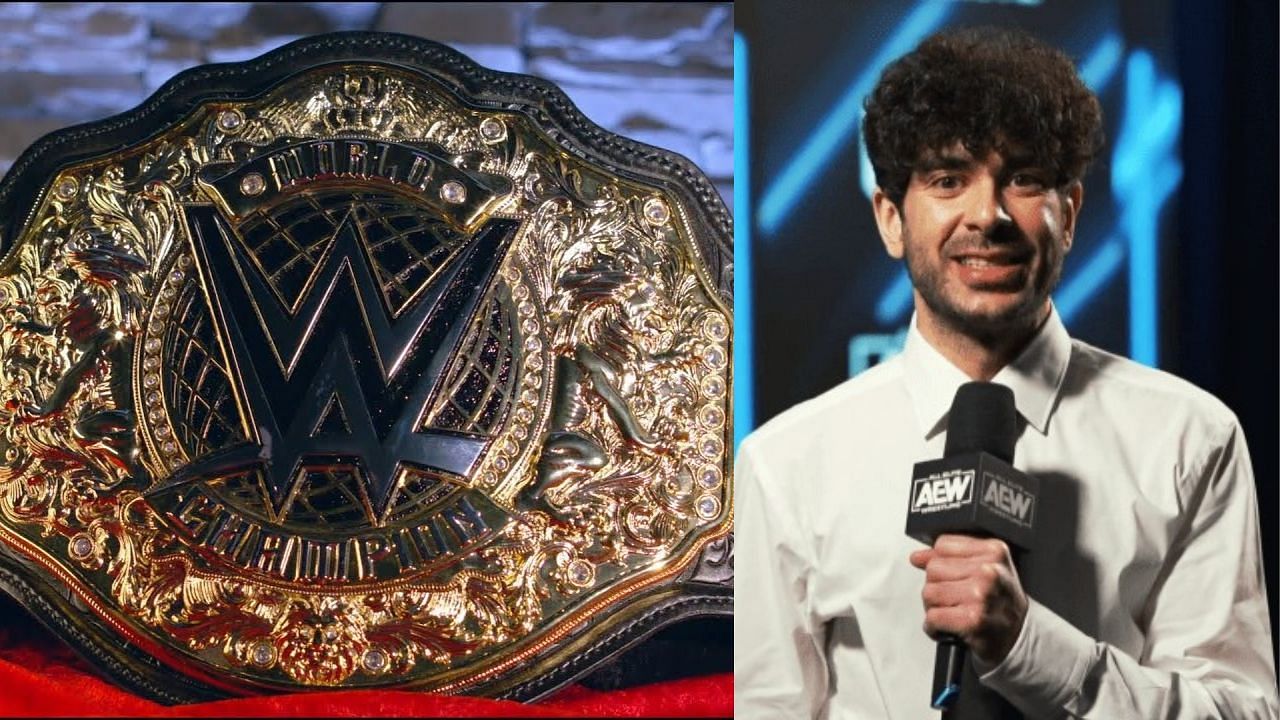 WWE World Title (left) and Tony Khan (right)