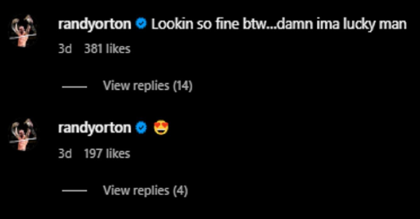 Randy Orton&#039;s comment on his wife&#039;s post
