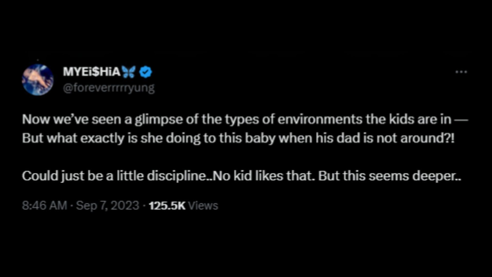 Screenshot of an X user remarking on the Thotiana rapper and Jaidyn Alexis&#039; son&#039;s claims about his mom. (Photo @officialigtea/X)