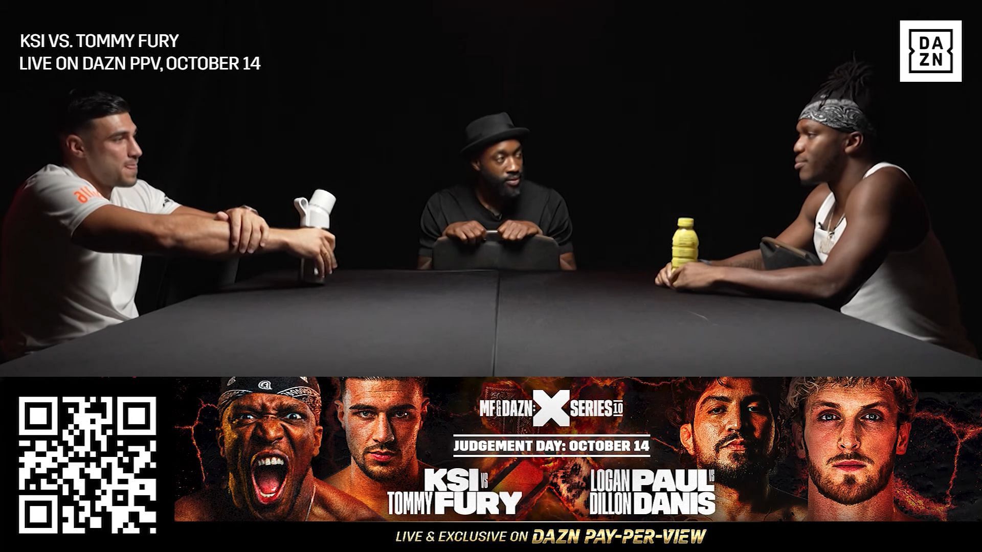 KSI bragged about having basketball sized &quot;b*lls&quot; in the recent Tommy Fury face off (Image via DAZN Boxing/YouTube)