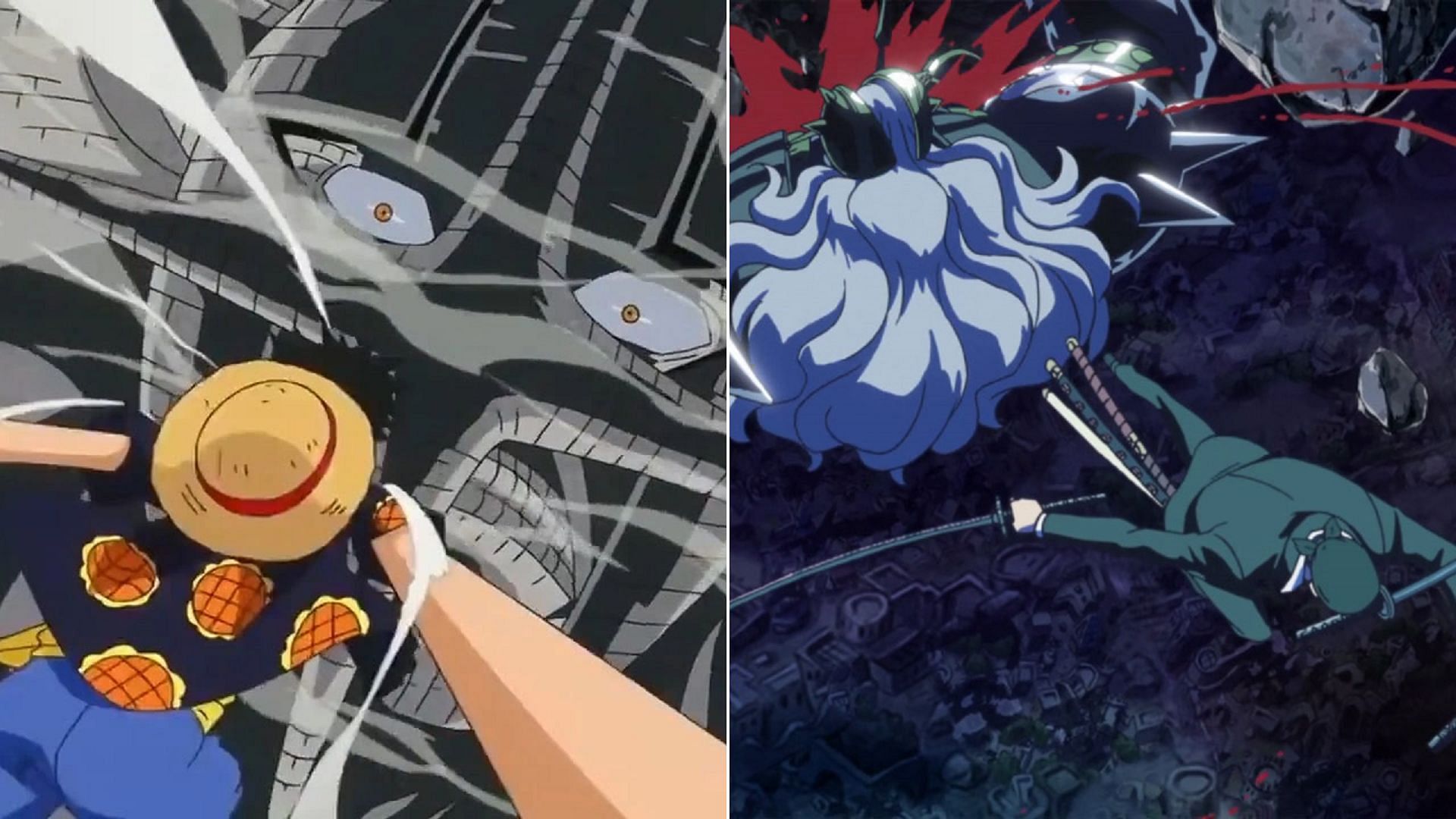 Luffy vs Pica, and Zoro vs Pica (Image via Toei Animation, One Piece)
