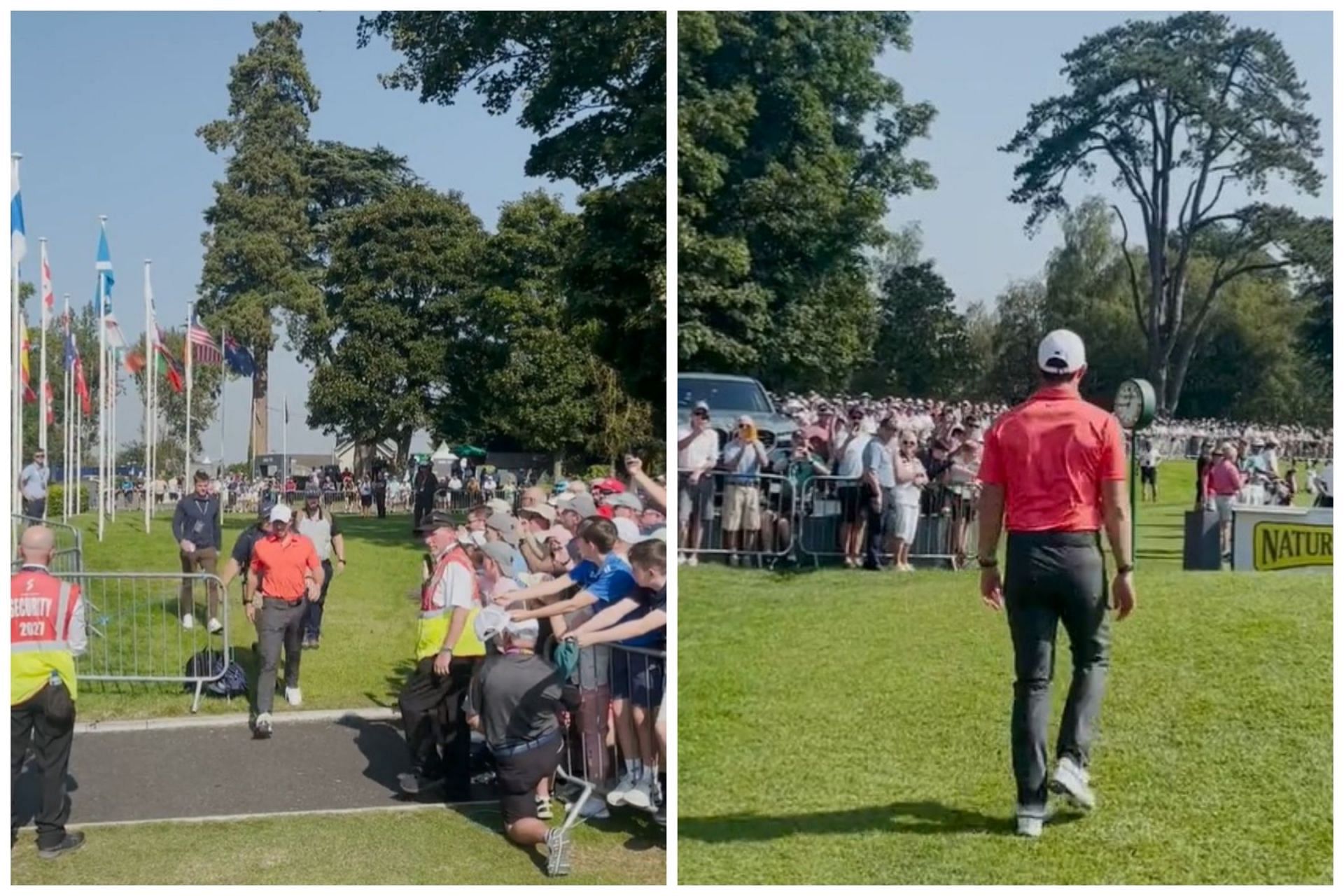 Fans applaud as Rory McIlroy enters the K Club ahead of the second round of the Irish Open 2023( Image via DP World Tour)