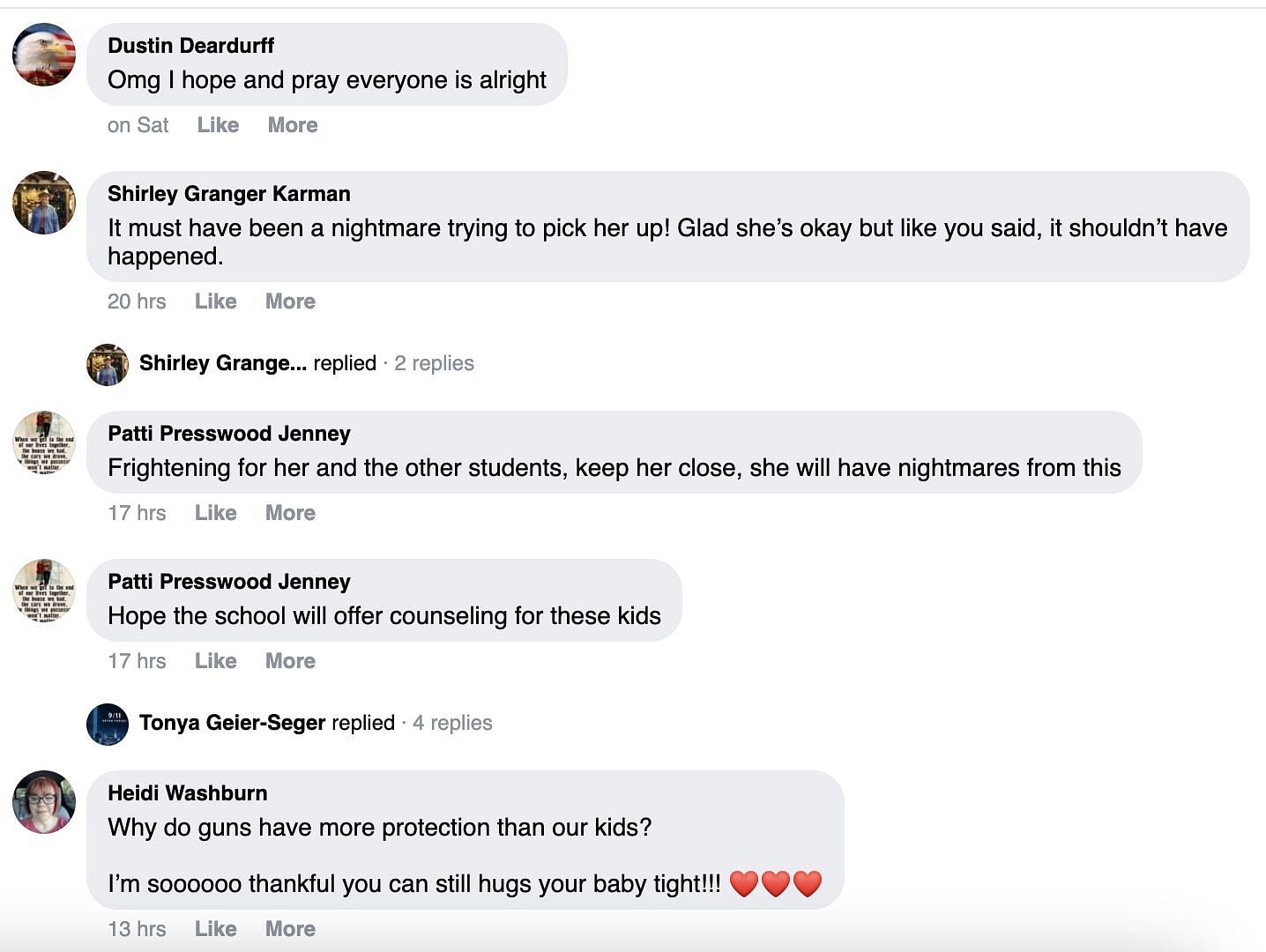 Social media users reacted as many people spread the rumours about how there were gunfires at the school during the altercation. (Image via Facebook)