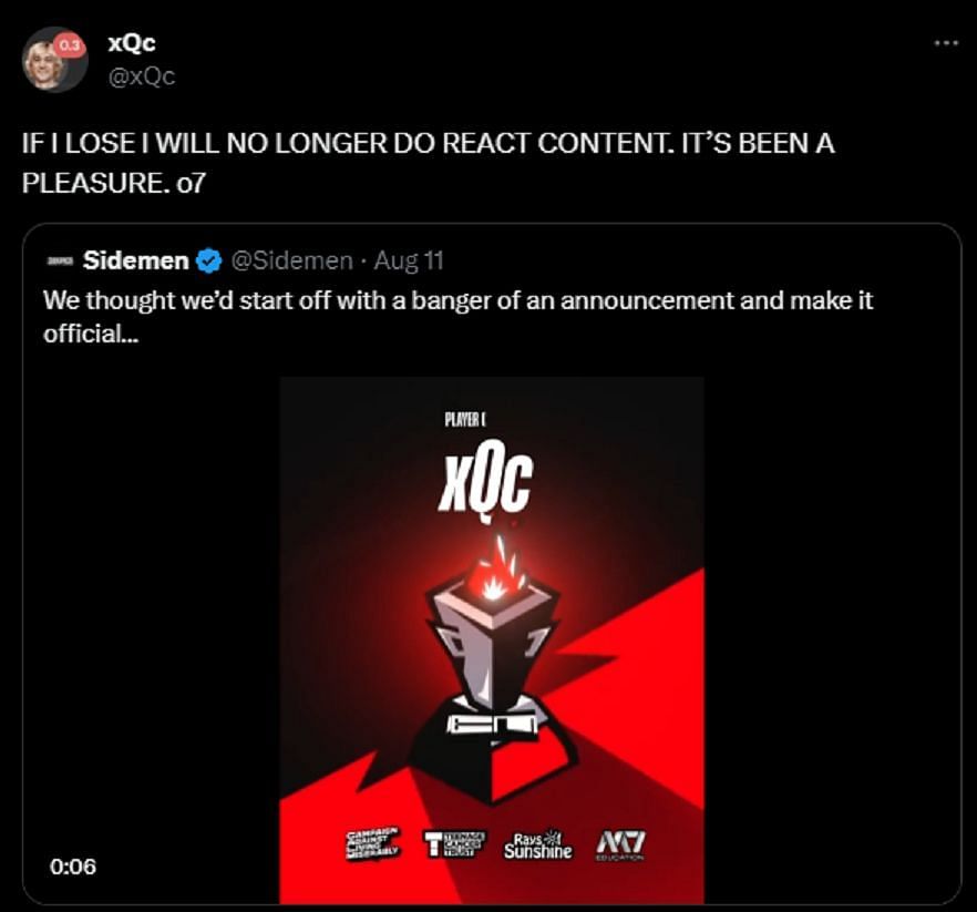 xQc&#039;s promise comes back to bite him (Image via Twitter/X)