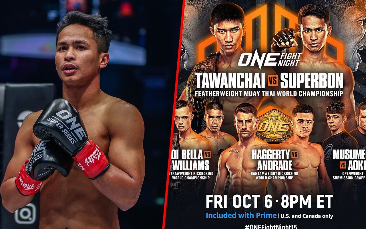 Superbon (left) and poster of ONE Fight Night 15 (right) | Image credit: ONE Championship